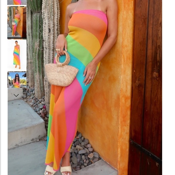 Show Me your Mumu Island Nights Tube Dress Rainbow Size Medium - Picture 3 of 8